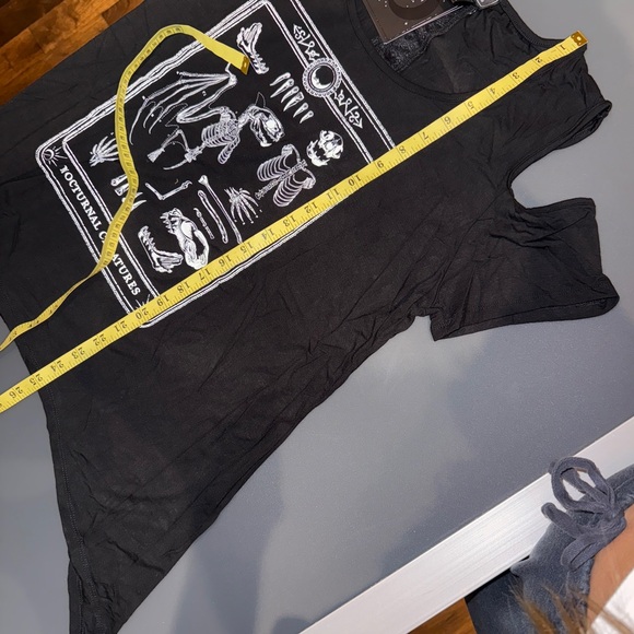 MIDNIGHT HOUR Nocturnal Creature Cold Shoulder Top in Black - Picture 10 of 14